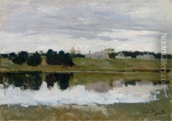 Reflections In A Pond Oil Painting - Stephen Parrish