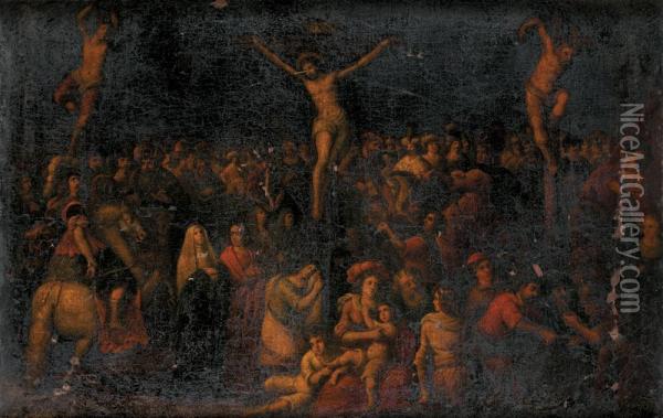 Le Golgotha Oil Painting - Ambrosius Francken II