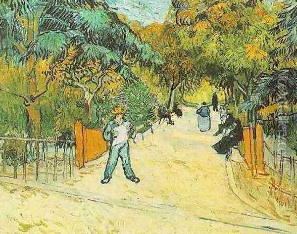 Entrance To The Public Park In Arles Oil Painting - Vincent Van Gogh