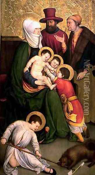 Saint Mary Cleophas & her family Oil Painting - Bernhard Strigel