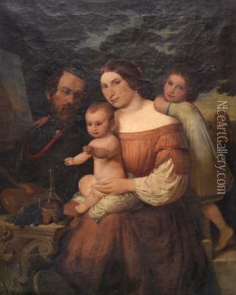 Portrait De Famille Hauschild Oil Painting - Maximilian Albert Hauschild