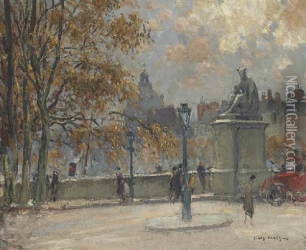 Vue De Paris Oil Painting - Jules Eugene Pages