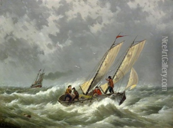 Stormy Seas Oil Painting - George A. Boyle