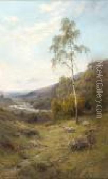 The Valley Of The Teith, N.b Oil Painting - Alfred de Breanski