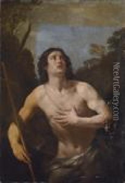 Saint John The Baptist In The Wilderness Oil Painting - Guido Reni