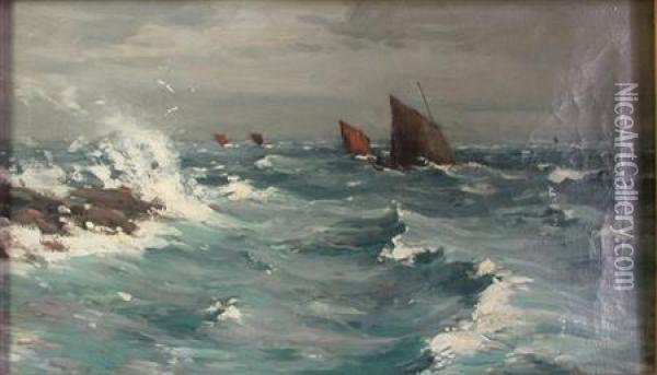At Carradale Oil Painting - James Campbell Mitchell