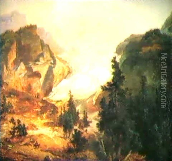 Der Morteratschgletscher Am Bernina Oil Painting - Wilhelm Klein