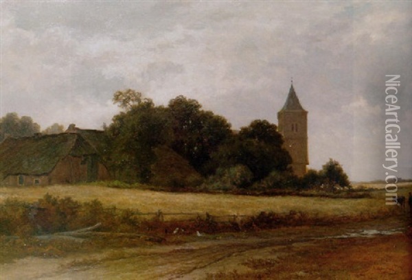 Landschap In't Gooi Bij Het Dorp Blaricum Oil Painting - Adrianus van Everdingen
