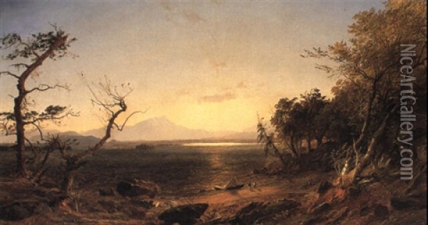 Lake George, Sunrise Oil Painting - Jasper Francis Cropsey