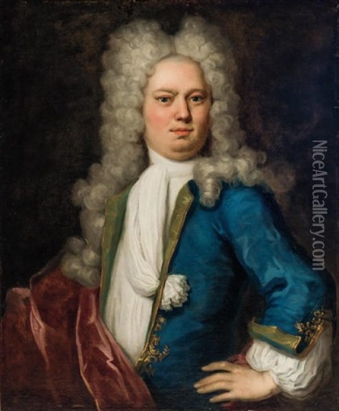 Portrait Of Nicholas Hammond, Secretary To The Governor Of The Windward Islands Oil Painting - Jean-Baptiste van Loo