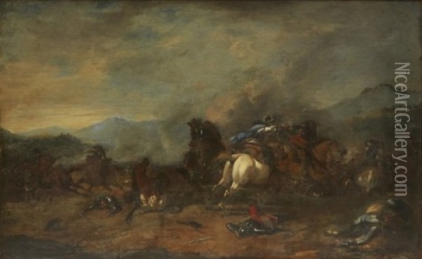 Kavalleribatalj Oil Painting - Jacques Courtois