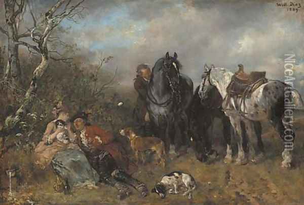 A rest on the journey Oil Painting - Wilhelm Von Diez