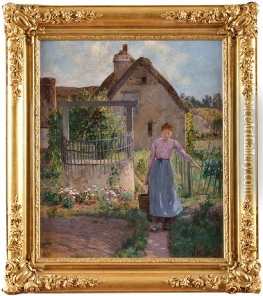 Femme Au Puit Oil Painting - Henri Charles Julien Havet
