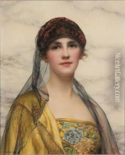 Portrait Of A Beauty Oil Painting - William Clarke Wontner