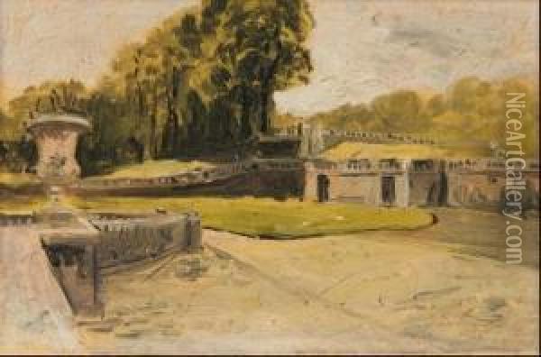 El Jardin De Las Tullerias Oil Painting - Enrique Atalaya Gonzalez