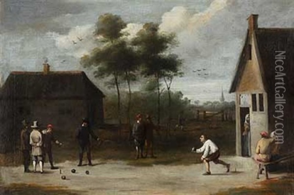 Das Boulle-spiel Oil Painting - Thomas Van Apshoven