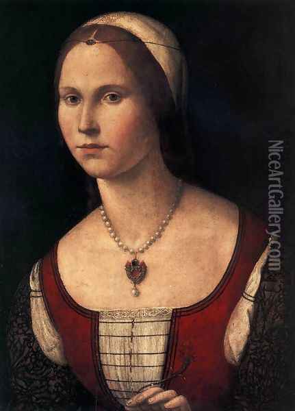Portrait of a Young Woman Oil Painting - Vittore Carpaccio
