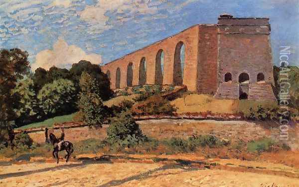 Aqueduct at Marly Oil Painting - Alfred Sisley