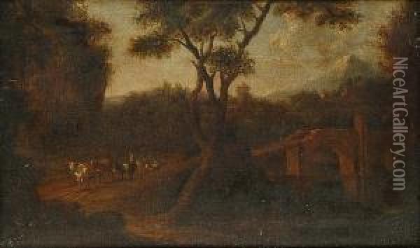 Landscape With Mules On A Track Oil Painting - Jan Asselyn