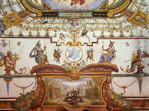 Ceiling panel from the Stanzino delle Matematiche Oil Painting - Giulio Parigi
