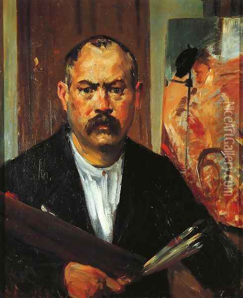 Self Portrait without Collar Oil Painting - Lovis (Franz Heinrich Louis) Corinth