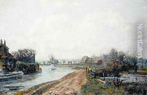 Canal Rickmansworth Oil Painting - John William Buxton Knight