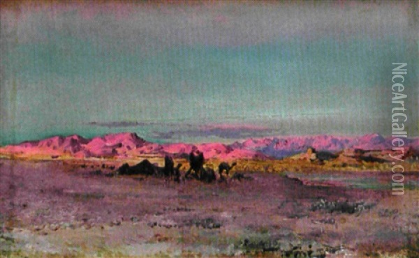 Paysage Orientaliste Oil Painting - Maxime Noire