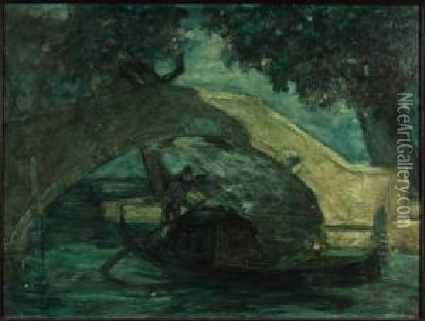 Ponte A Venezia Oil Painting - Rodolfo Paoletti
