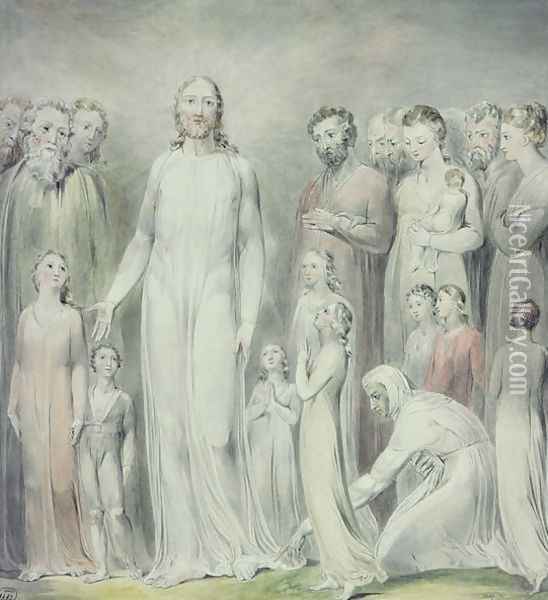 The Healing of the Woman with an Issue of Blood, 1808 Oil Painting - William Blake