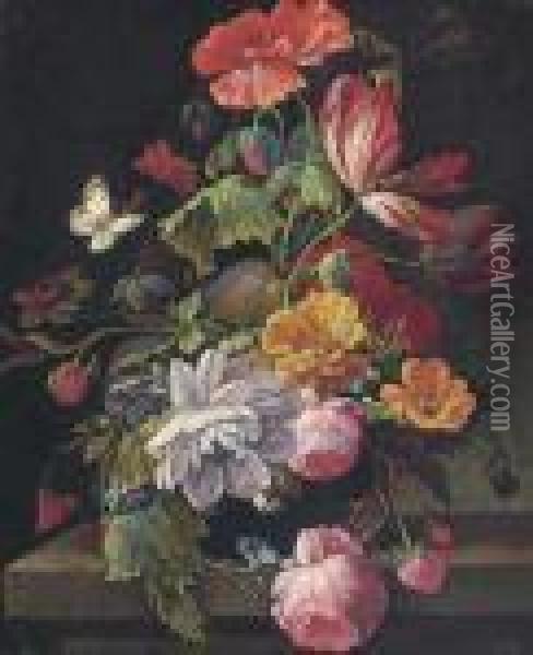 Roses Oil Painting - Abraham Mignon