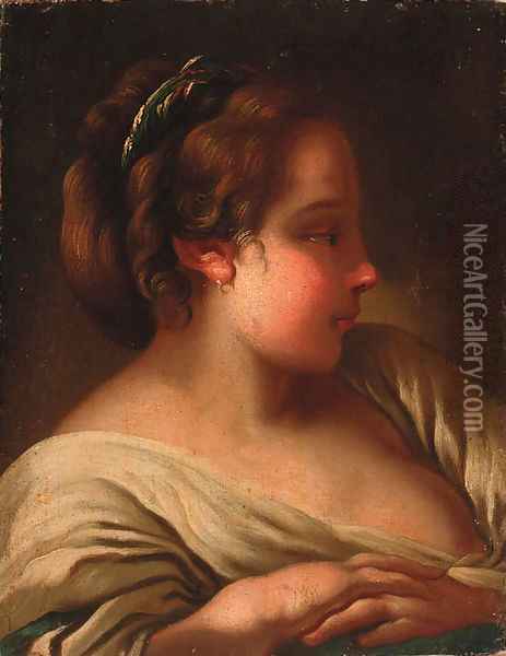 A young girl Oil Painting - Jean-baptiste Deshays