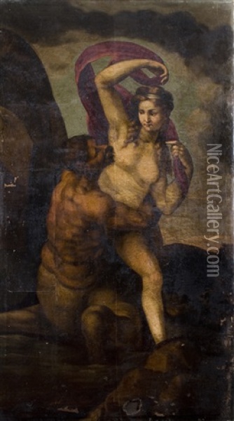 Ninfa E Satiro Oil Painting - Pietro da Cortona