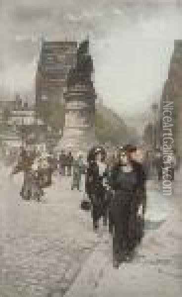 La Place Clichy Oil Painting - Manuel Robbe