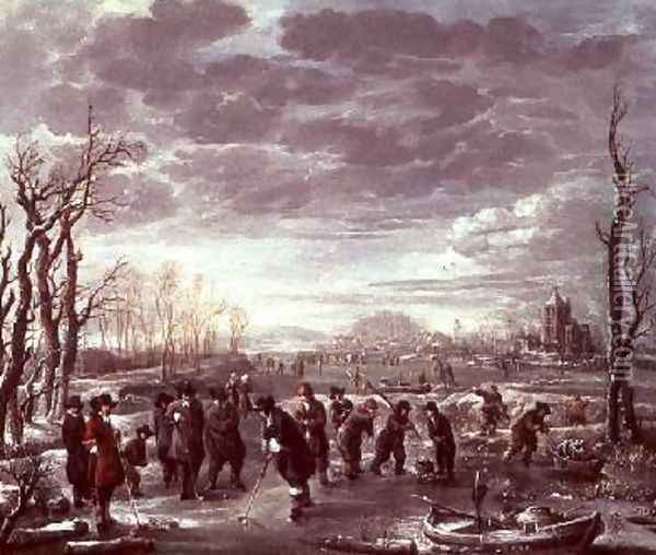 Winter Landscape Oil Painting - Willem Kool or Koolen