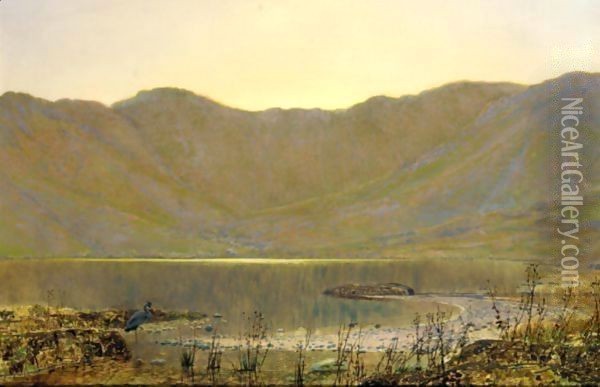 Sun-Dip, The Home Of The Heron Oil Painting - John Atkinson Grimshaw