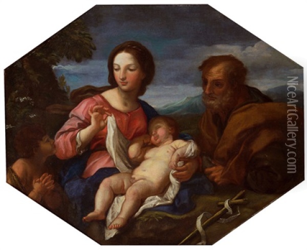 Heilige Familie Oil Painting - Carlo Maratta