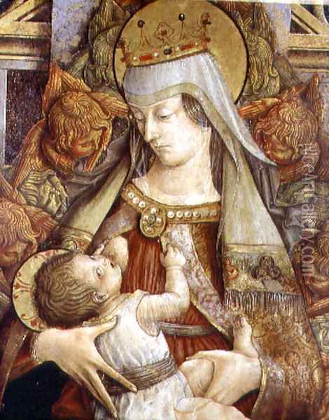 Madonna Suckling the Christ Child Oil Painting - Carlo Crivelli