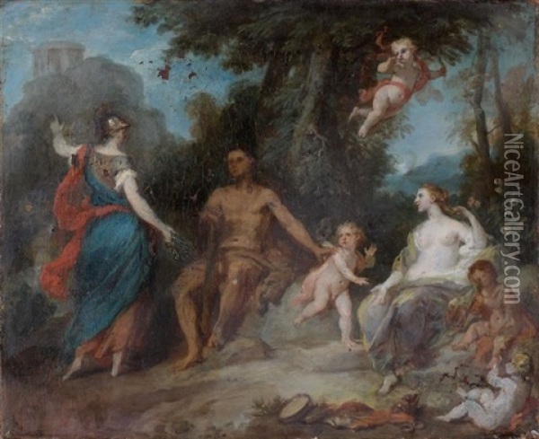 Le Choix D'hercule Oil Painting - Louis de Boulogne the Younger