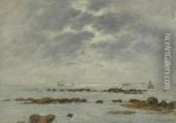 Marine A St. Vaast-la Hougue (manche) Oil Painting - Eugene Boudin