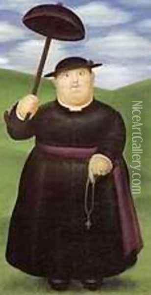 Priest Oil Painting - Fernando Botero