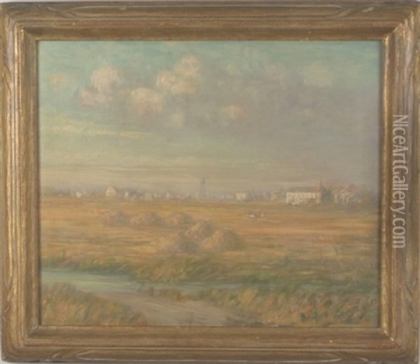 Atlantic City Meadows Oil Painting - James C. Magee