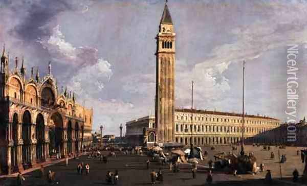 Piazza San Marco, looking South West, c.1734-35 Oil Painting - (Giovanni Antonio Canal) Canaletto
