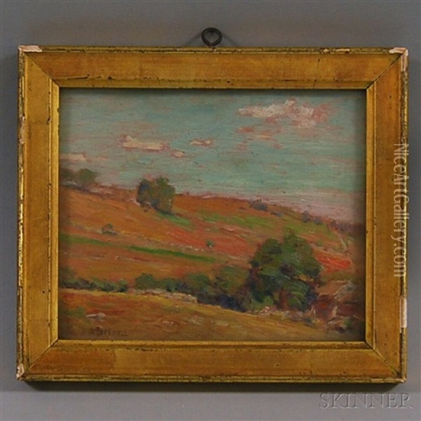 A Connecticut Pasture Oil Painting - Frank Alfred Bicknell