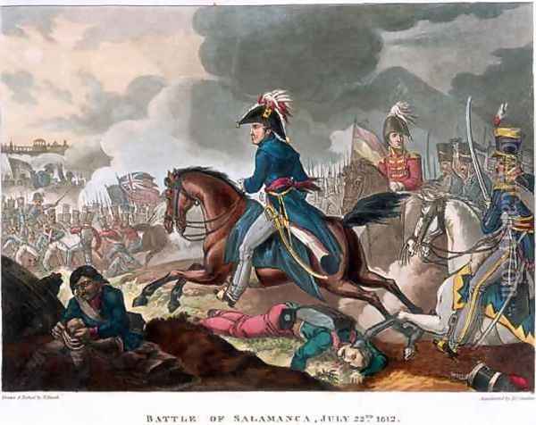 The Duke of Wellington 1769-1852 at the Battle of Salamanca Oil Painting - William Heath