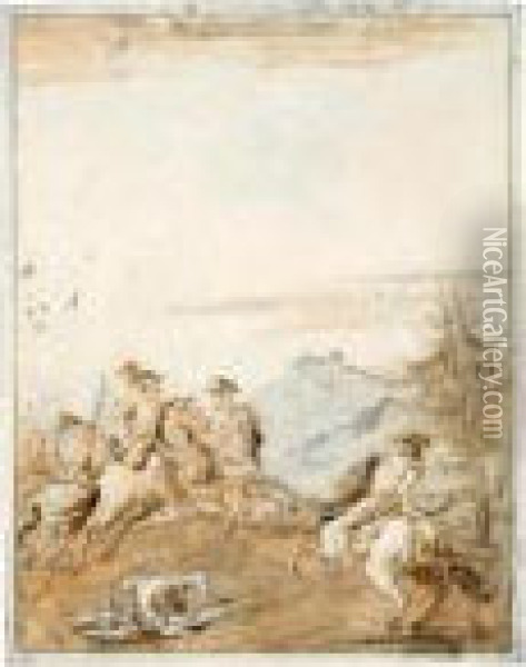 Saint Paul On The Road To Damascus Oil Painting - Giovanni Domenico Tiepolo