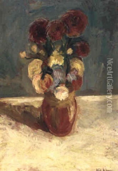 Blommor I Krus Oil Painting - Nils Nilsson