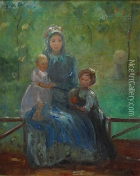 Mother And Children Oil Painting - Marie Tuck