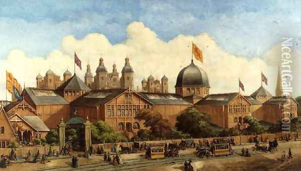The International Forestry Exhibition, Edinburgh, 1884 Oil Painting - George Sutherland