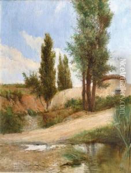 Landschaft In Spanien Oil Painting - Clement Pujol de Guastavino