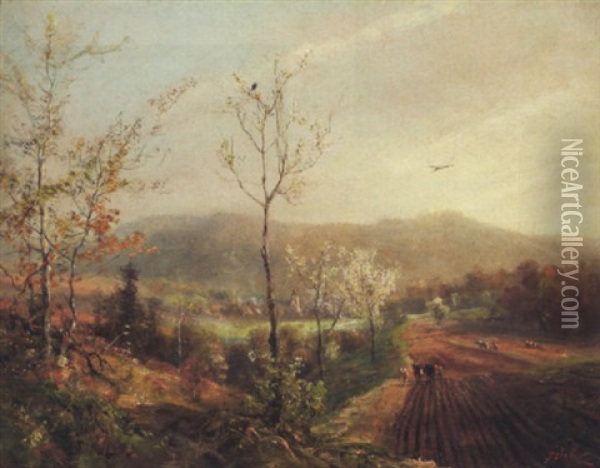 Landschaft Der Schwabischen Alb Oil Painting - Theodor Christoph Schuez